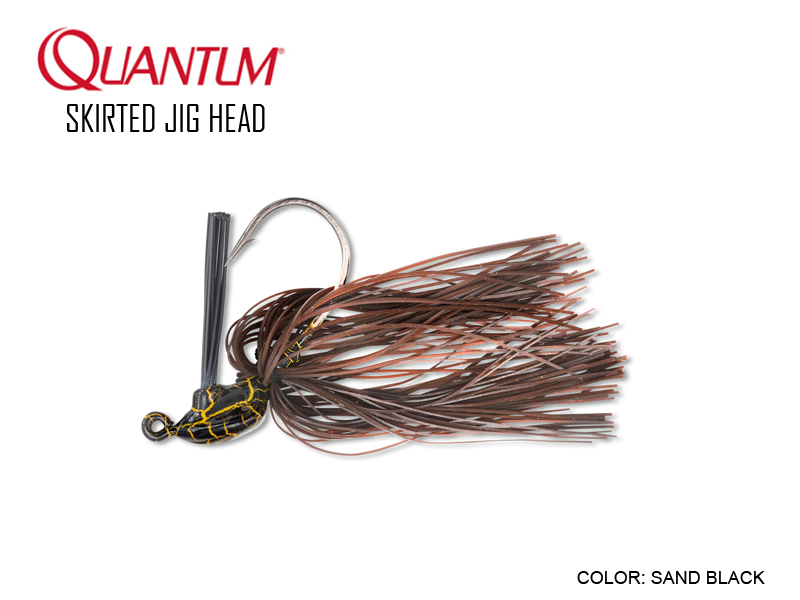 Quantum Skirted Jig head (Weight: 14gr, Color: sand Black, Hook:4/0, Pack:1pcs)
